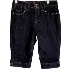 Gloria Vanderbilt Denim Jean Shorts Capris Dark Wash Size 6 Petite